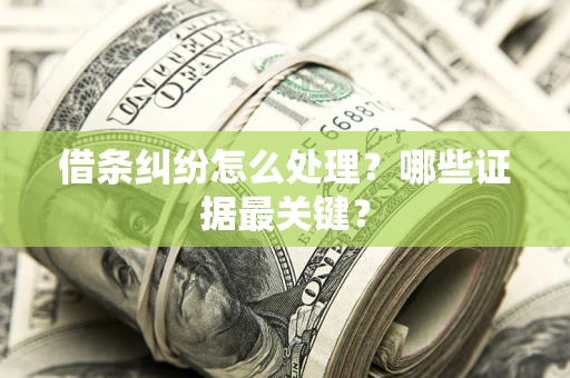 武汉借条纠纷怎么处理？哪些证据最关键？