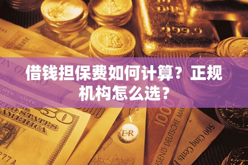 武汉借钱担保费如何计算？正规机构怎么选？