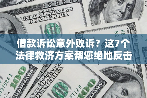 武汉借款诉讼意外败诉？这7个法律救济方案帮您绝地反击！