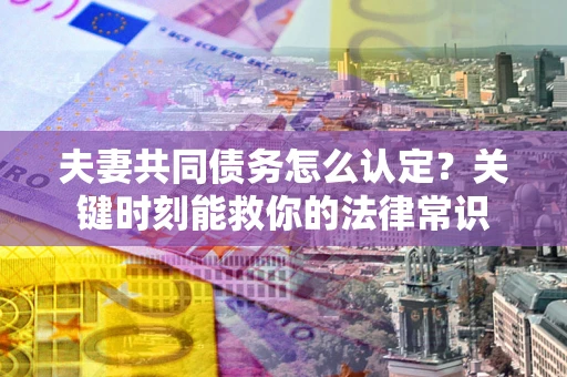 武汉夫妻共同债务怎么认定？关键时刻能救你的法律常识